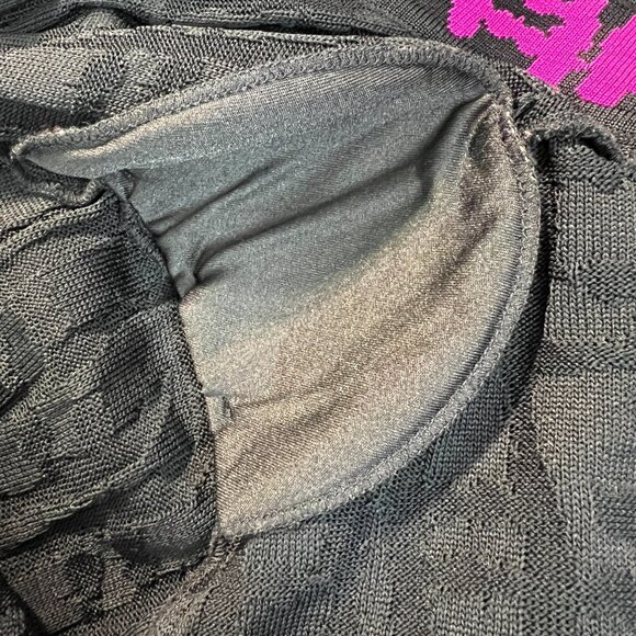 Ming Wang Cardigan Jacket Women 2X Black Pink Open Front Knit 3/4 Sleeve Studded - Picture 12 of 12